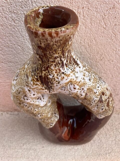 Vasevintageajourécéramiquebeigeetmarron03
